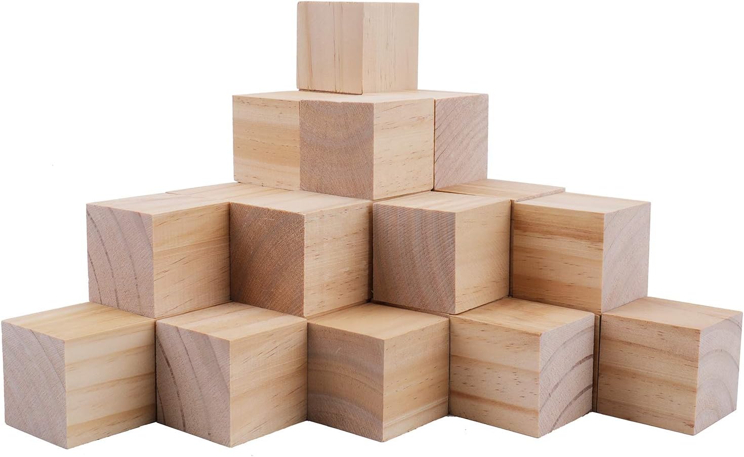 Tosnail 30 Pack 2 Inches Unfinished Wooden Cubes Wooden Blocks - Great for Crafts Making