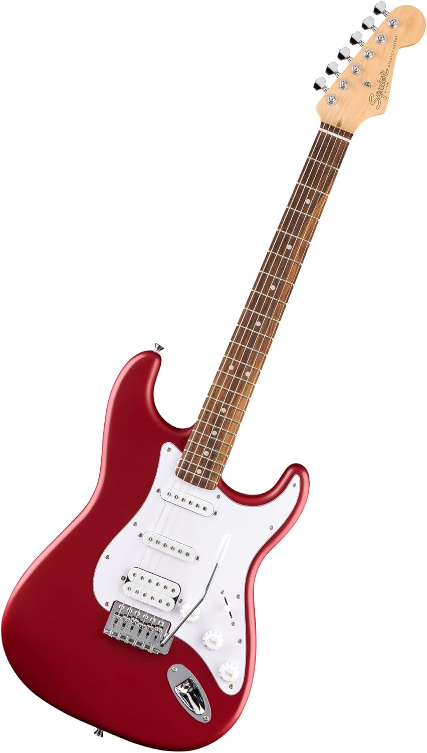 Fender Squier Debut Series Stratocaster HSS Electric Guitar, Beginner Guitar, 2-Year Warranty, Includes Free Lessons, Dakota Red with Satin Urethane Finish