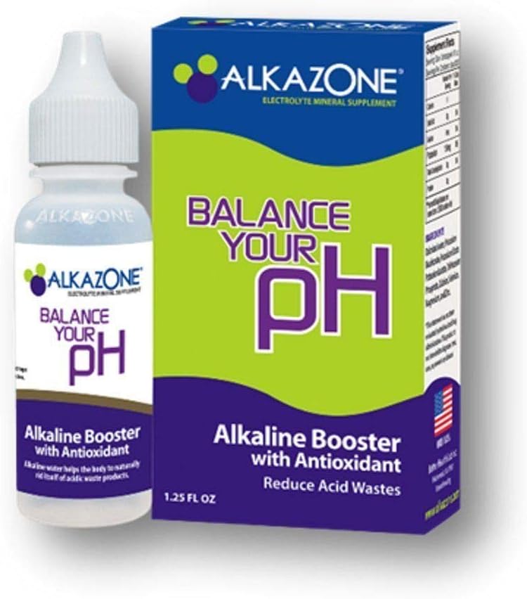 Alkazone pH Booster Drops for Alkaline Water Includes 25 x Free SimplexHealth pH Test Strips