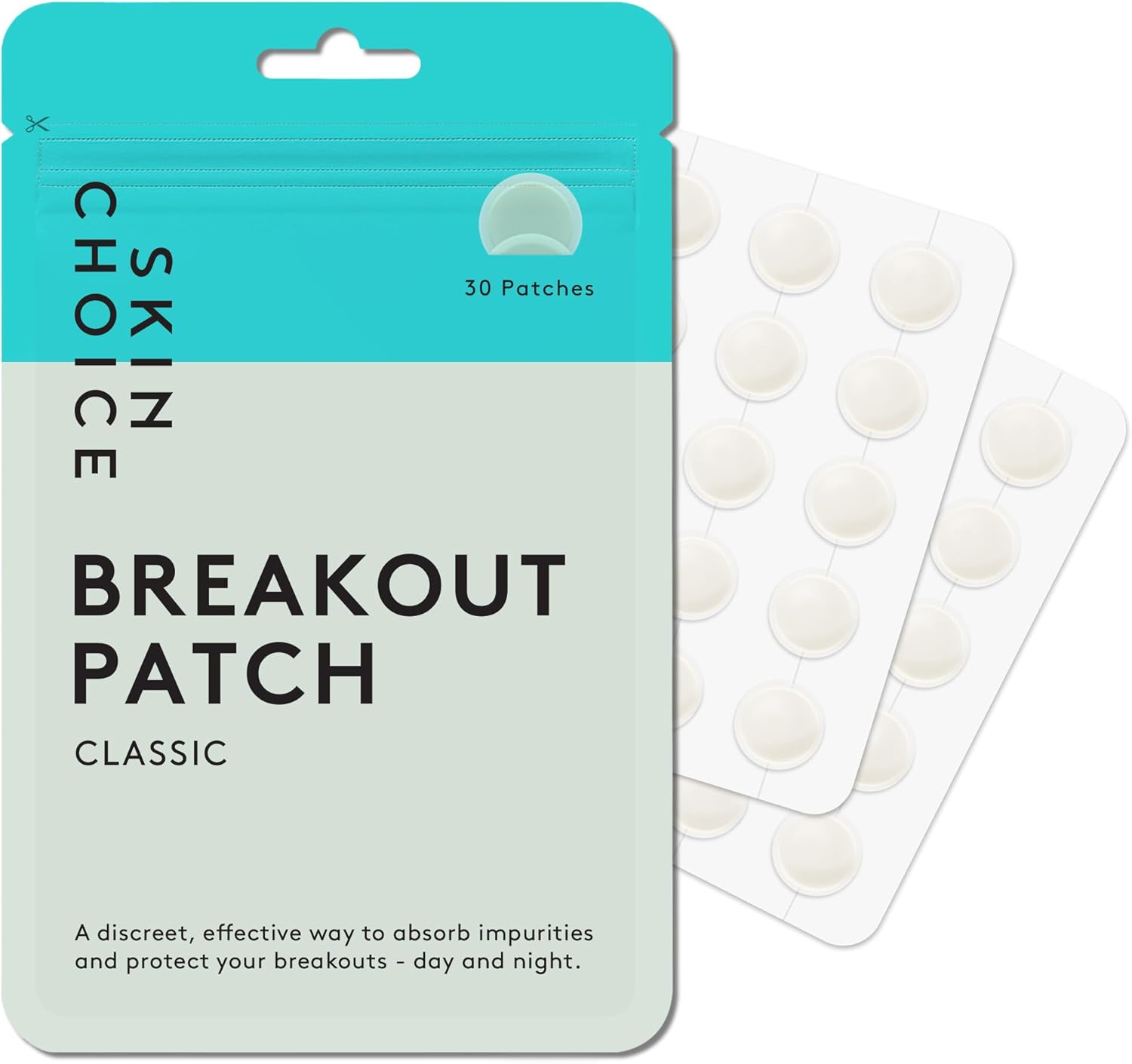 SKIN CHOICE Spot Patches - Breakout Pimple Patches (Pack of 30), Acne Patches, Hydrocolloid Patches, Spot Stickers For Face Spots Treatment Dots Blemish Patch Vegan, Cruelty-Free, Korean Skin Care