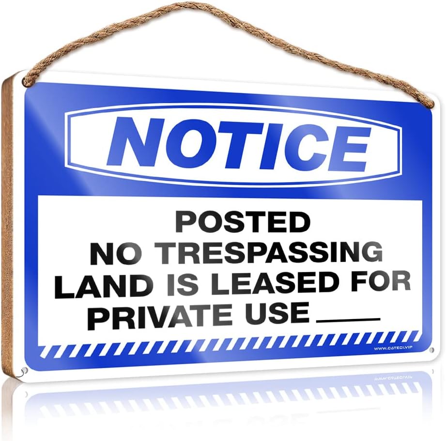 Home Sweet Home Signs Wall Decor Notice Posted No Trespassing Land is Leased for Private Use_ Wooden Sign Front Porch Decor Fall Front Porch Decor(15X28CM)