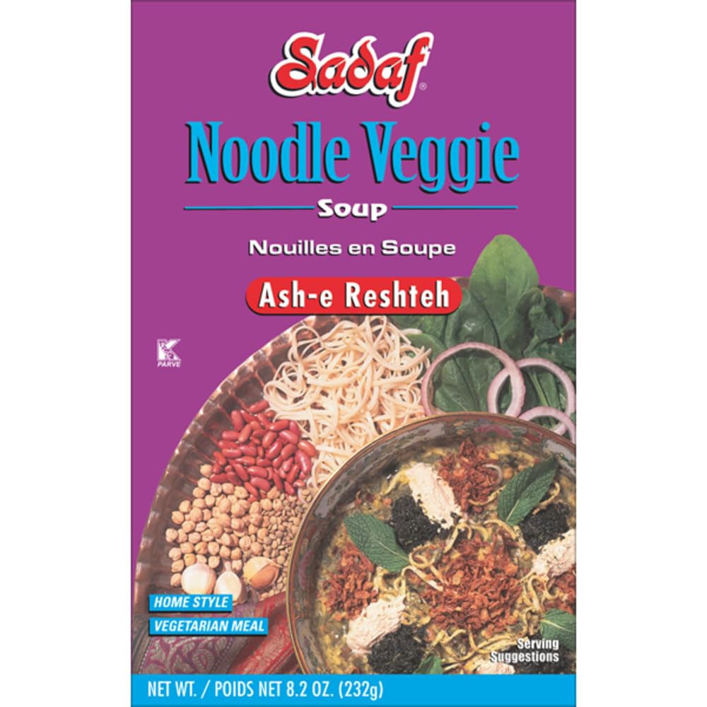 Sadaf Ash-e Reshteh Mix - Veggie Noodles Soup - Vegetarian Homestyle Meal - Vegetable Soup Mix - Kosher - 8.2 Oz