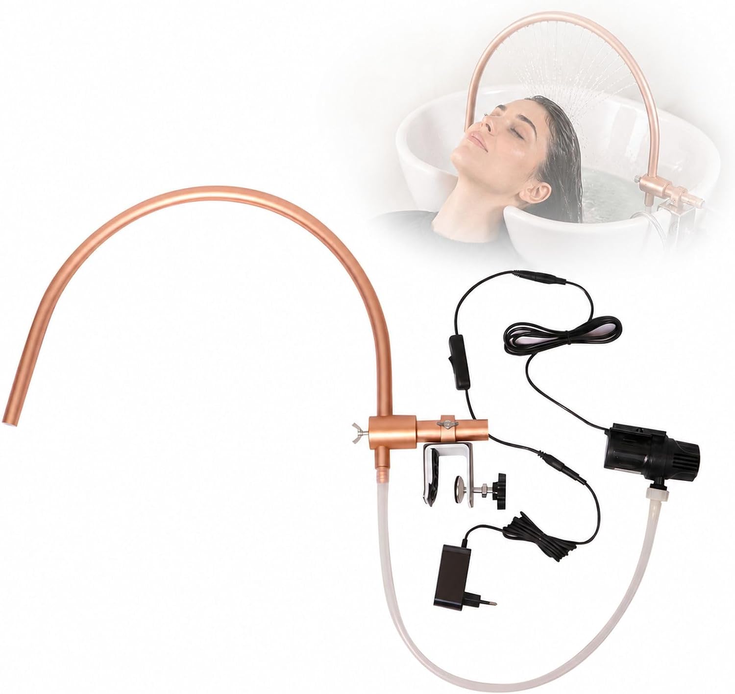 Head Spa Water Frame with Pump for Shampoo Sink, Portable Salon Shower Head Equipment, Shampoo Bowl Waterfall
