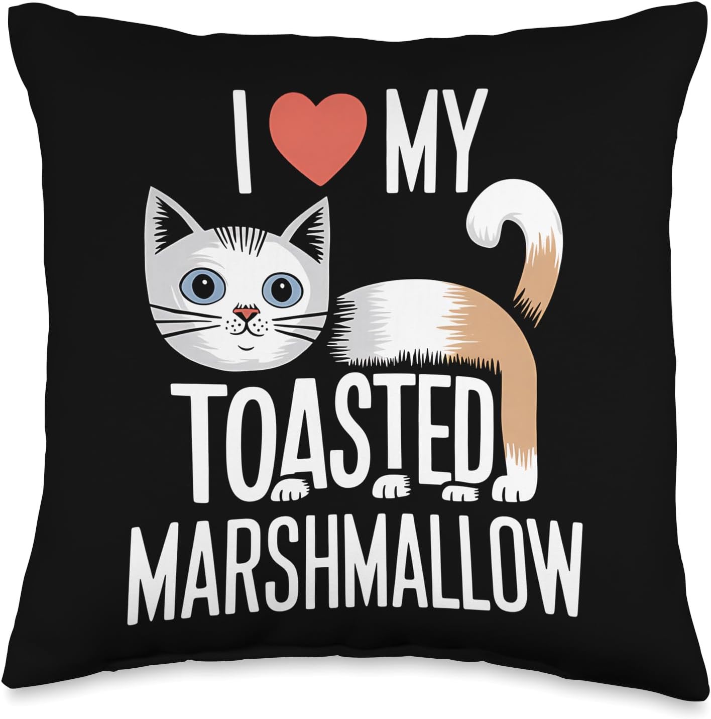 Toasted Marshmallow Cat Kitten Lover Pet Owner Kitty Animal Throw Pillow