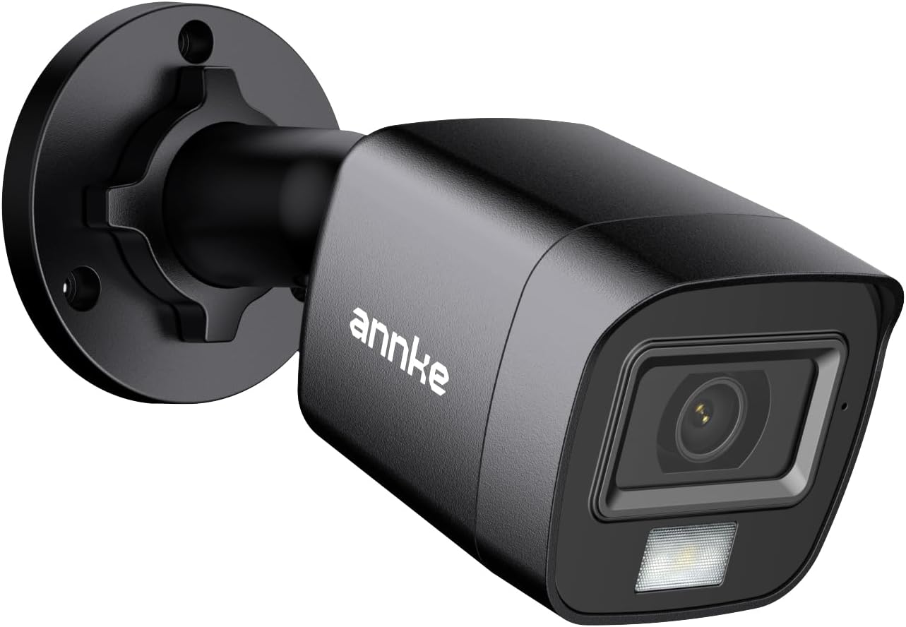 ANNKE 1080p HD-TVI Security Surveillance Camera for Home CCTV System, 2MP Bullet BNC Cams with Color Night Vision, IP67 Surveillance Weatherproof Add–on Wired Camera - E200