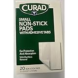 Curad Small Non-Stick Pads With Adhesive Tabs 2 Inches X 3 Inches 20 Each