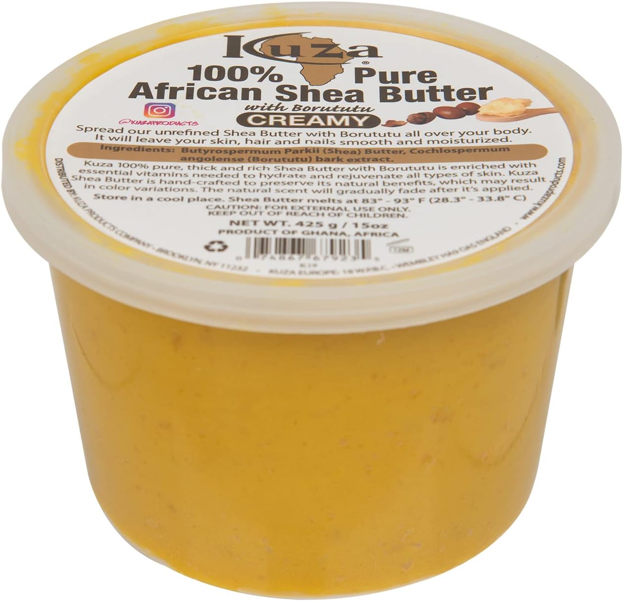 Kuza 100% African Shea Butter CREAMY 15 OZ by Kuza