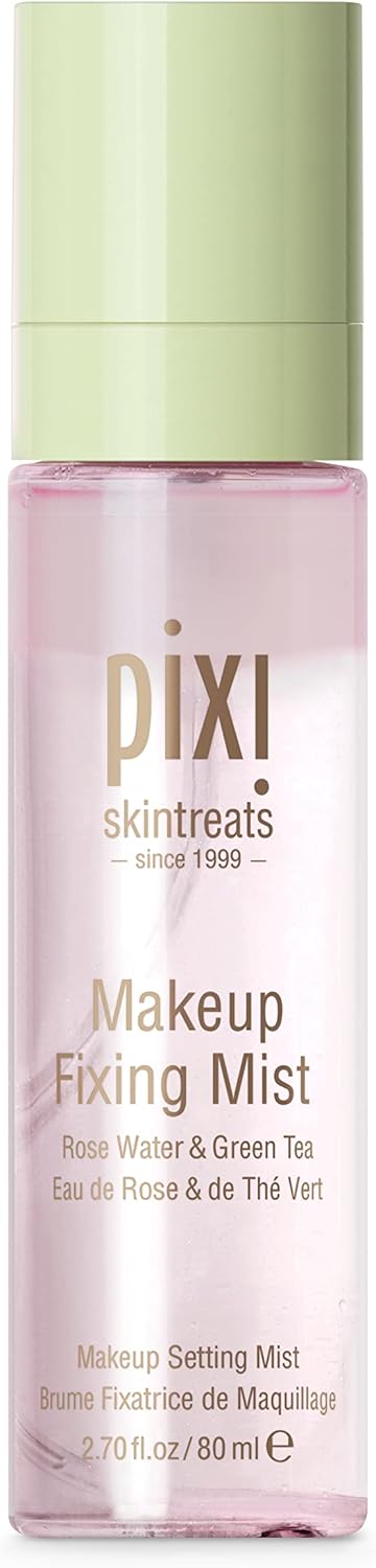 Pixi Beauty Makeup Fixing Mist 80ml, All Over Setting Spray For Longer Wearing Makeup, Rose Water and Green Tea Infused, 80 ml / 2.70 fl oz