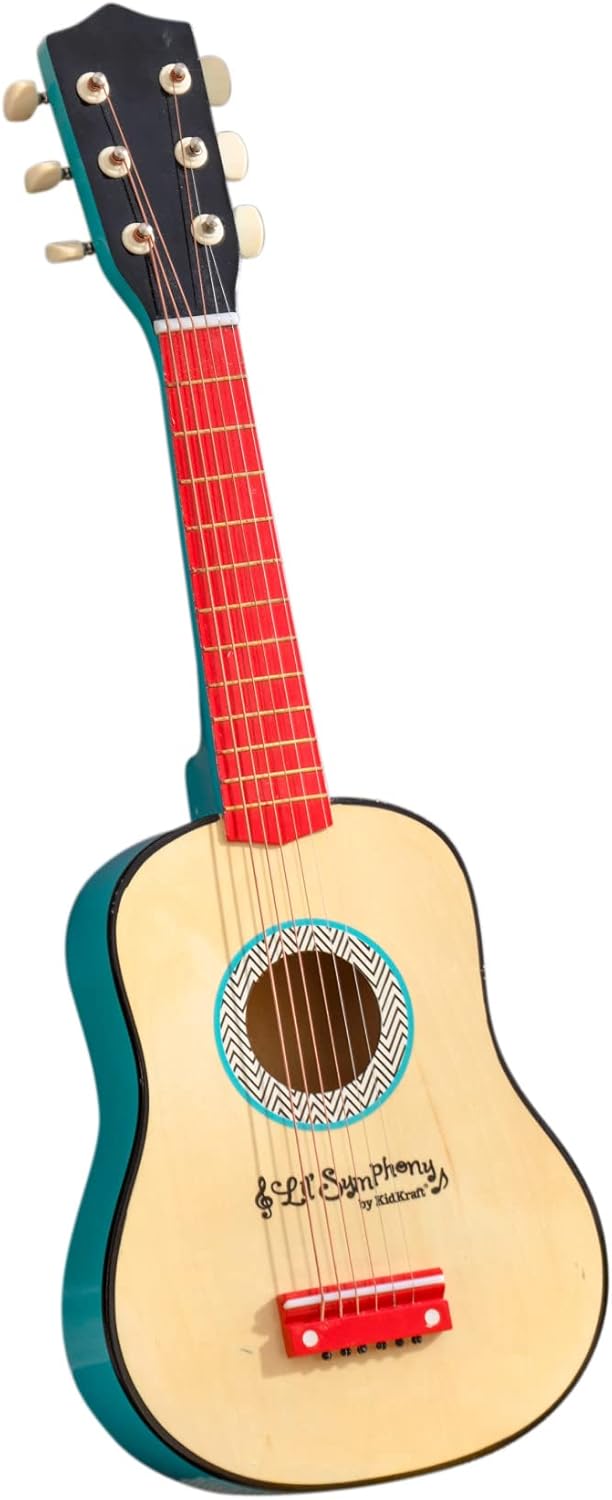 KidKraft Lil' Symphony Wooden Play Guitar, Kids Musical Instrument Toy, Gift for Ages 3+