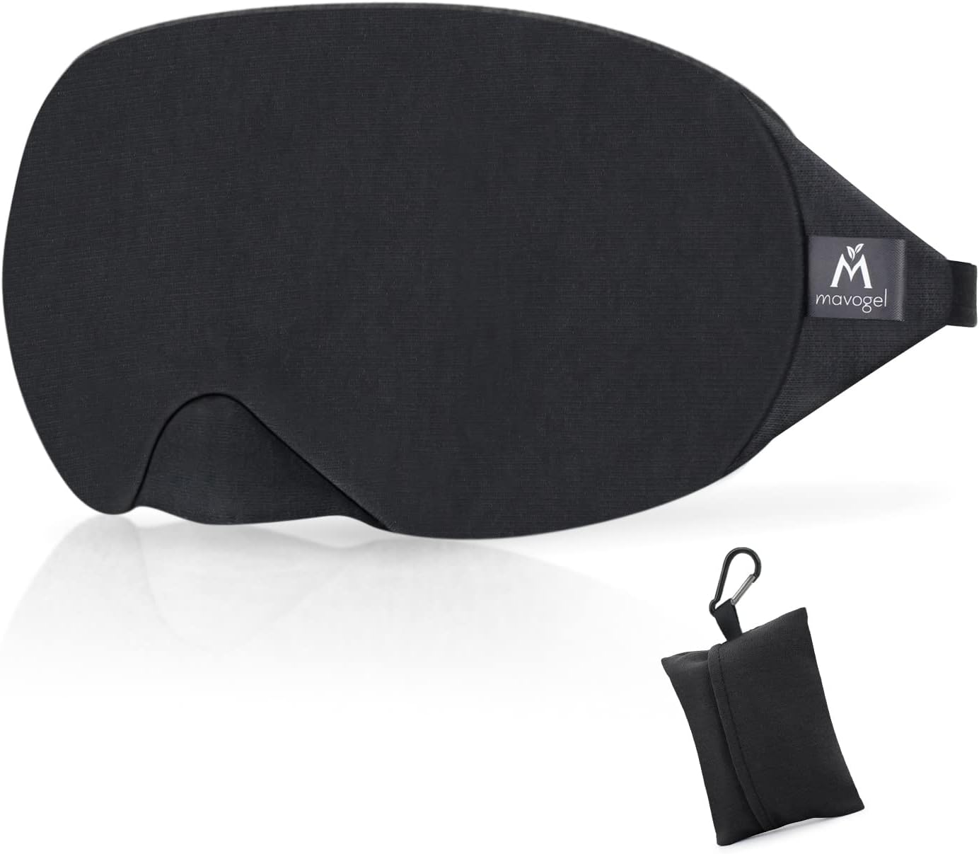 Mavogel Cotton Sleep Mask - Updated Design Light Blocking Sleep Eye Mask, Soft and Comfortable Night Sleeping Mask for Men Women, Eye Blinder for Travel/Sleeping, Includes Travel Pouch, Black