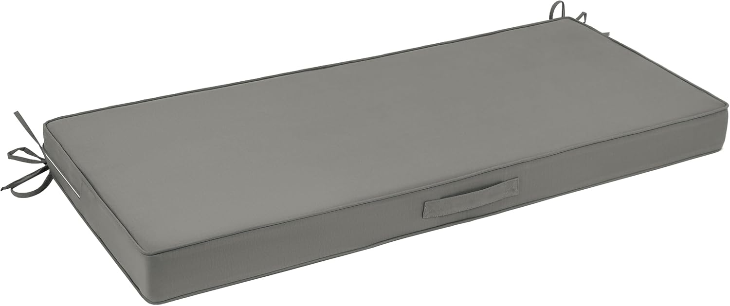 Lokex Bench Cushion,59x18 in Waterproof Double Piping Bench Cushions for Outdoor Furniture,Non-Slip Window Seat Cushions Indoor,Silver Gray