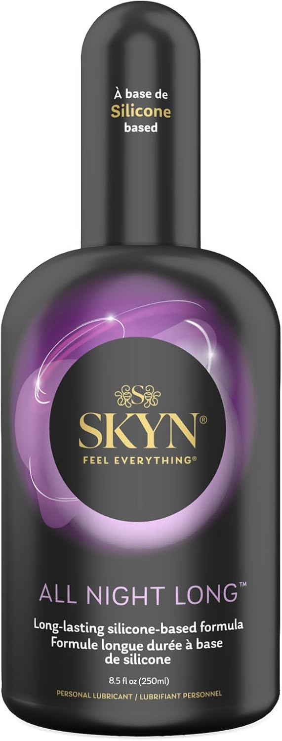 SKYN All Night Long Silicone-Based, Long Lasting Lube (8.5 oz) for Men, Women and Couples, Safe with Latex and Non-Latex Condoms