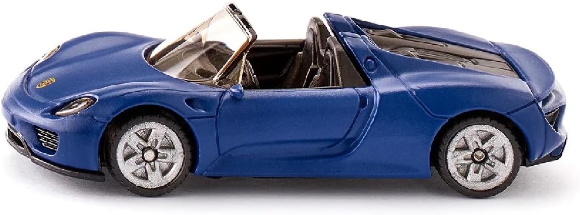 Siku 1475, Porsche 918 Spyder, Metal/Plastic, Toy car for Children, Silver, Rubber Tyres