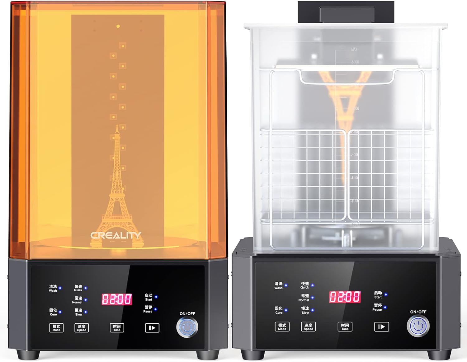 Creality Wash and Cure Station UW-01 2 in 1 Machine Resin 3D Printer UV Curing Rotary Box Bucket for LCD/DLP/SLA Washing Size 7.48x6.06x7.87 inches