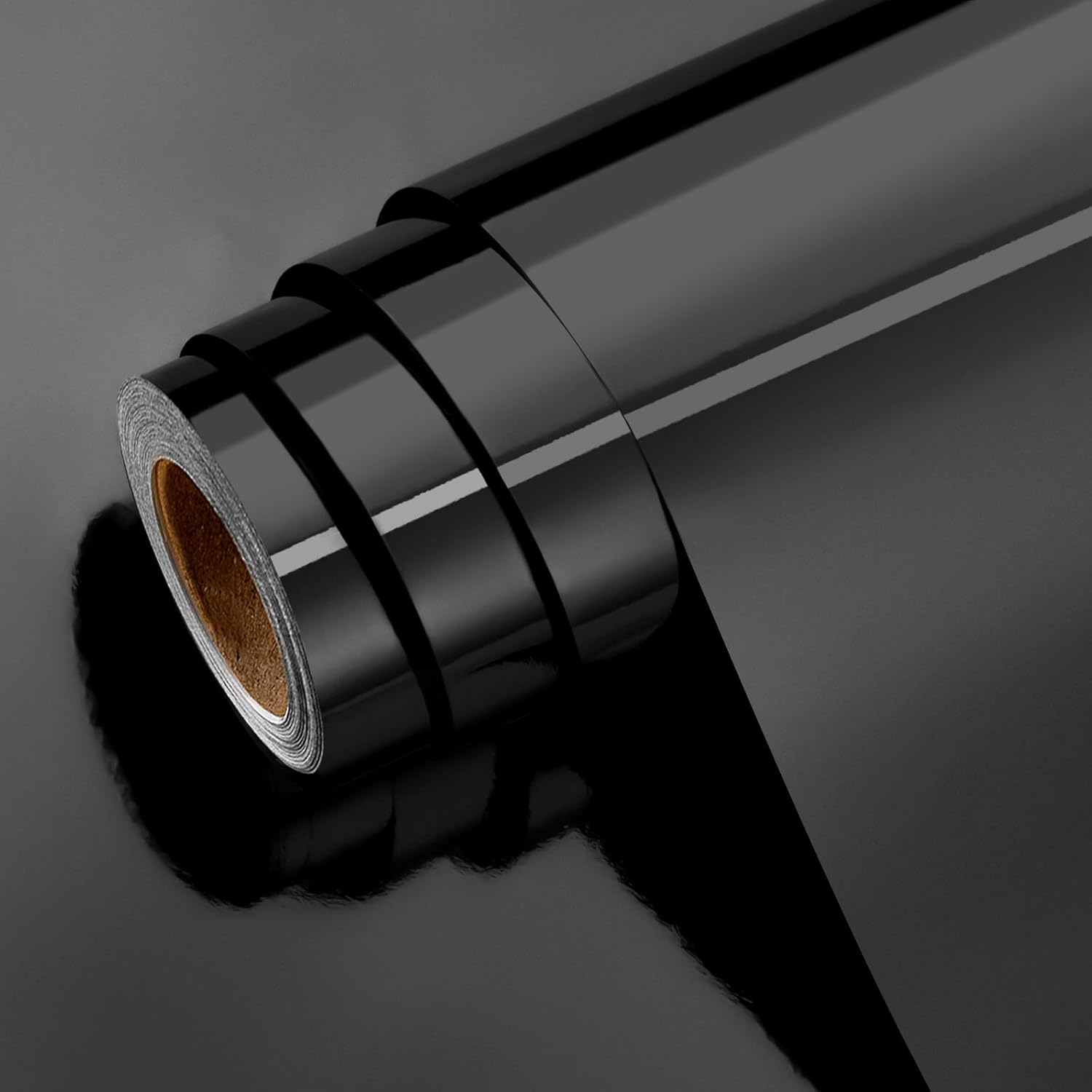 MAYPLUSS Black Metallic Wrapping Paper - 17 Inch X 33 Feet - Luxury Glossy Black foil Paper with Metallic Shine Solid Color Gift Wrap for Wedding Shower,Halloween's Day,Birthday,Christmas,Graduation