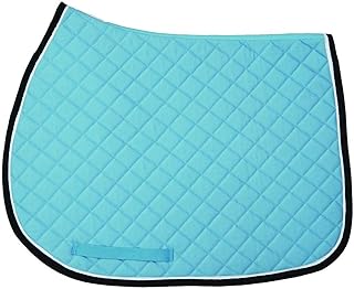 TuffRider Basic All Purpose Saddle Pad w/Trim And Piping - Light Blue/Navy/ White