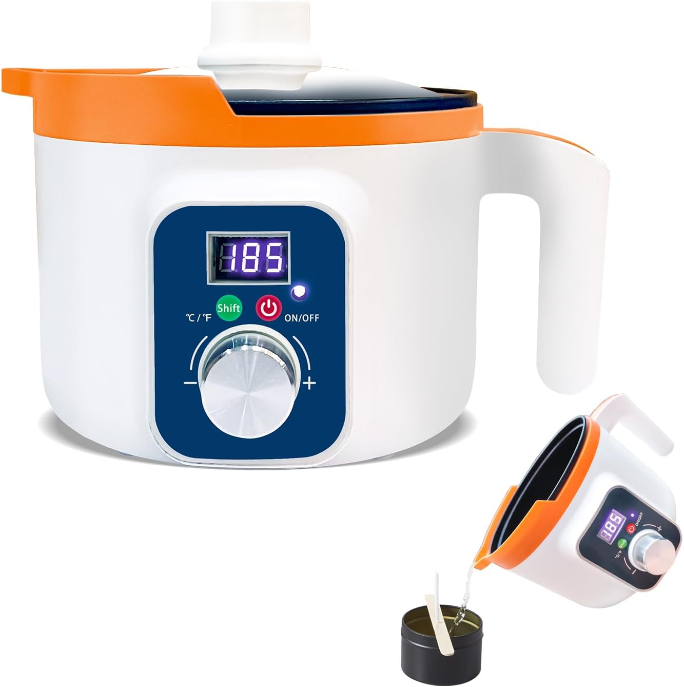 Ksedcon Digital Wax Melter for Candle Making, Electric Wax Melting Pot with Temp Control, Candle Making Double Boiler Jug with Pour Spout