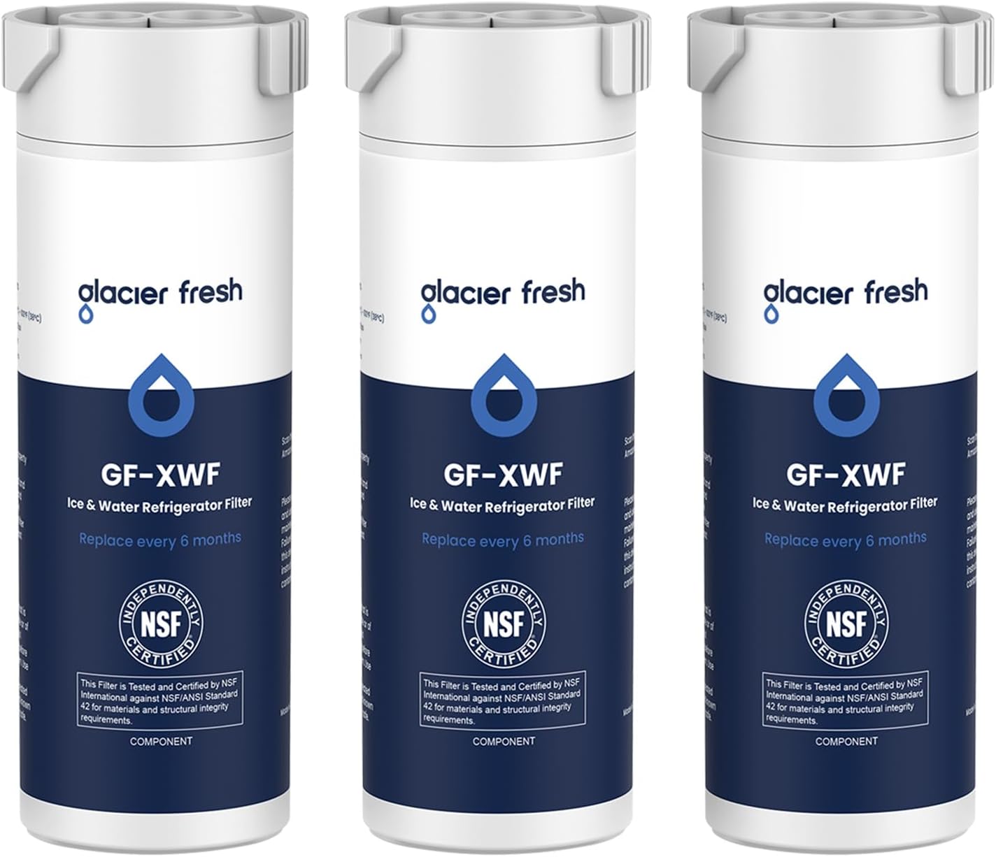 GLACIER FRESH XWF Replacement for GE XWF Refrigerator Water Filter Pack of 3 (Not XWFE)