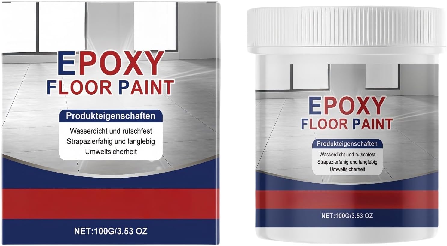 Xunzhi Epoxy Colored Sand Floor Paint,High-Gloss Marble Effect Epoxy Floor Coating,Colored Sand Self Leveling Flat Paint,E/poxy Waterproof Floors P/aint,Imitation Marble P/aint(Gray,100g with Brush)