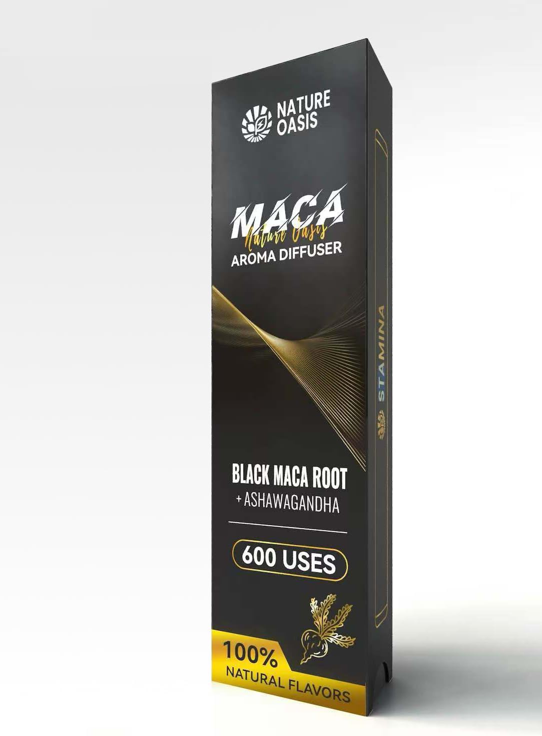 Herbal Diffuser Pen for Stamina & Energy with Extracts of Maca, Ashwagandha - Plant-Based, Natural Alternative, Craving Relief