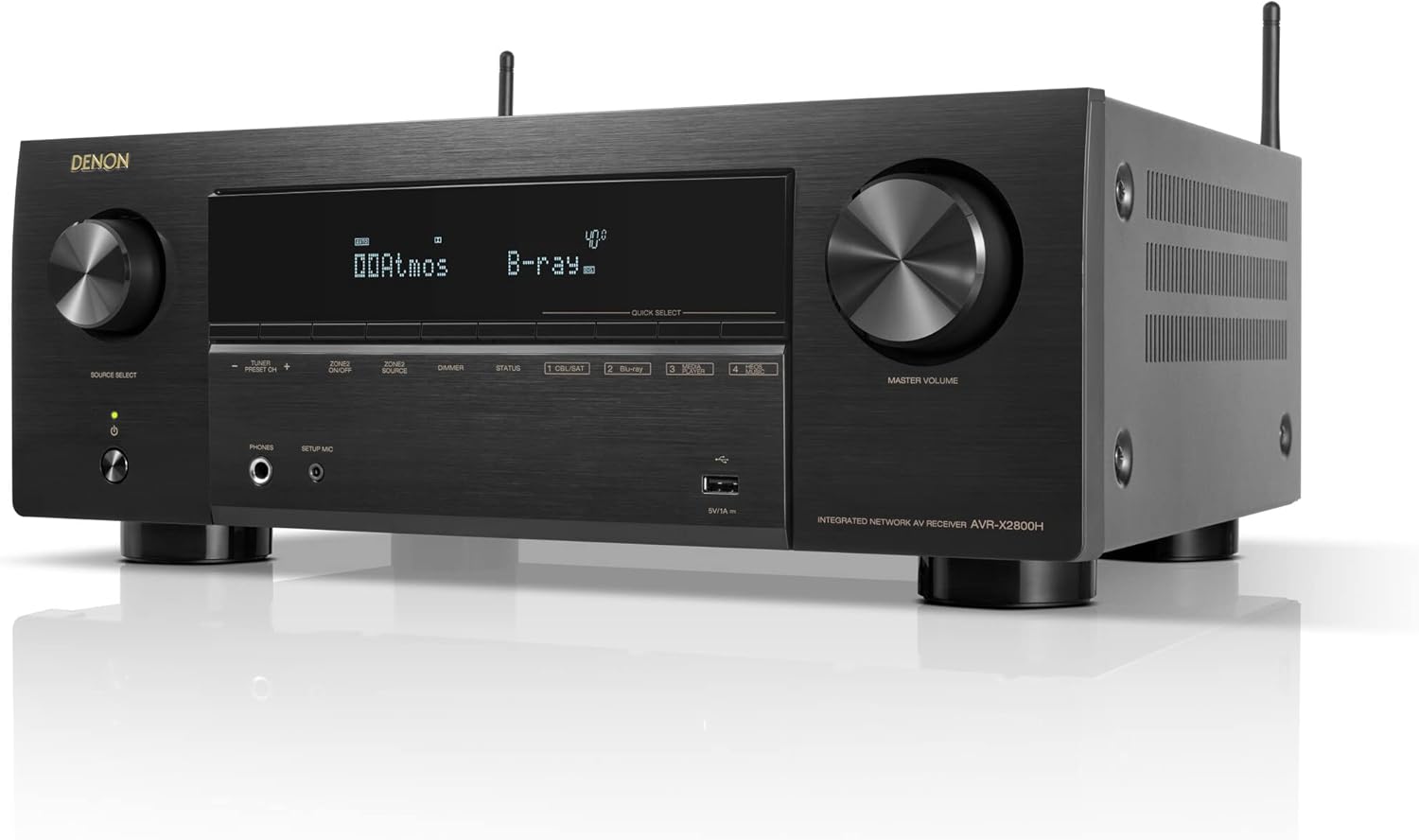 Denon AVR-X2800H 7.2 Ch Receiver - 8K UHD Home Theater AVR (95W X 7), Wireless Streaming via Built-in HEOS, Bluetooth & Wi-Fi, Dolby Atmos, DTS Neural:X & DTS:X Surround Sound
