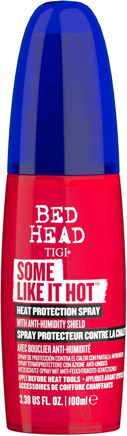 Bed Head by TIGI Some Like It Hot Heat Protection Spray - Heat Defence Shield with Anti Humidity protection and Frizz Control for hair that's heat styled, 100ml