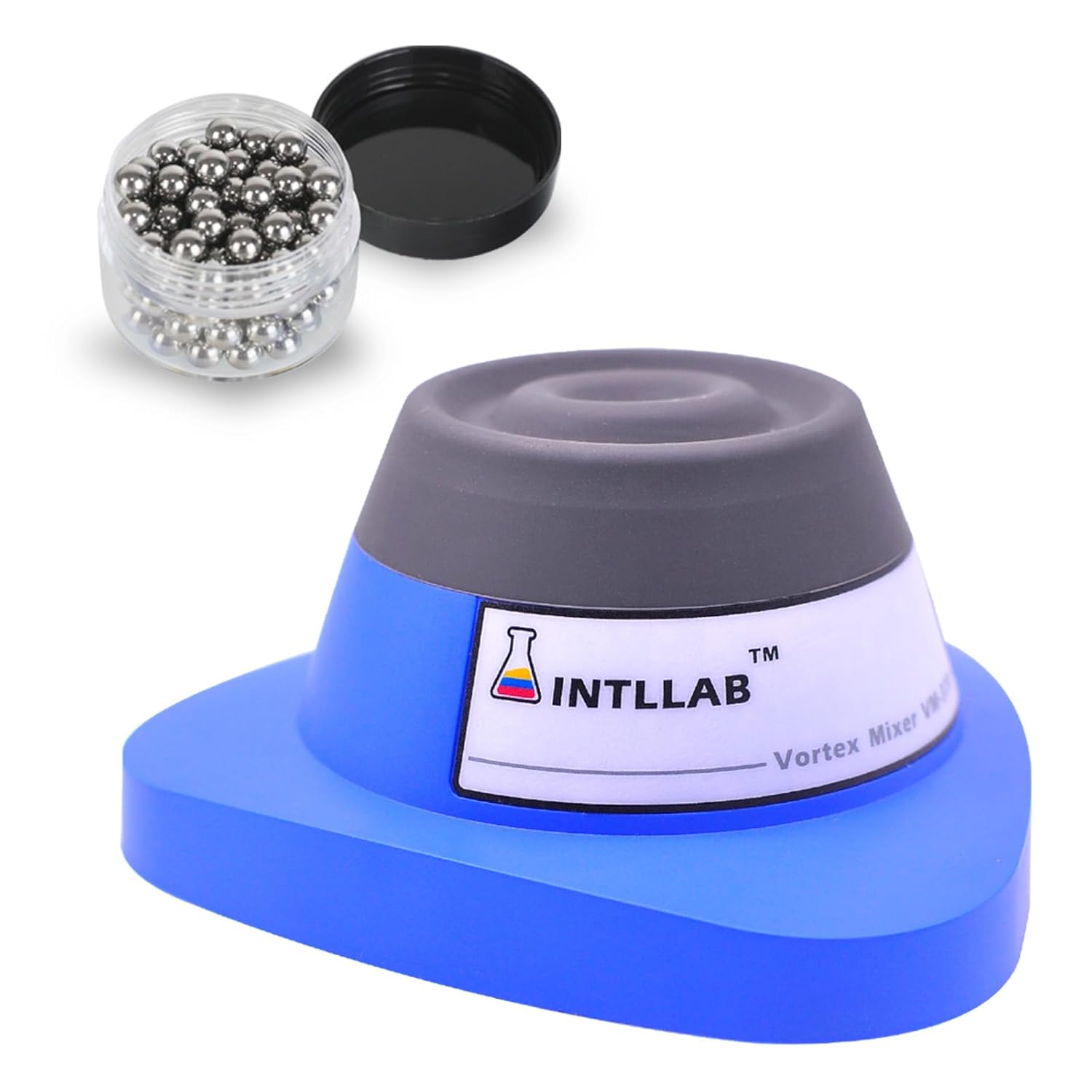 Mini Vortex Mixer with Touch Function, Lab Mixing, Nail Polish,Eyelash Adhesives and Acrylic Paints Mixing, Lab Vortexer for Tubes,Include 120 pcs Stainless Steel Mixing Balls