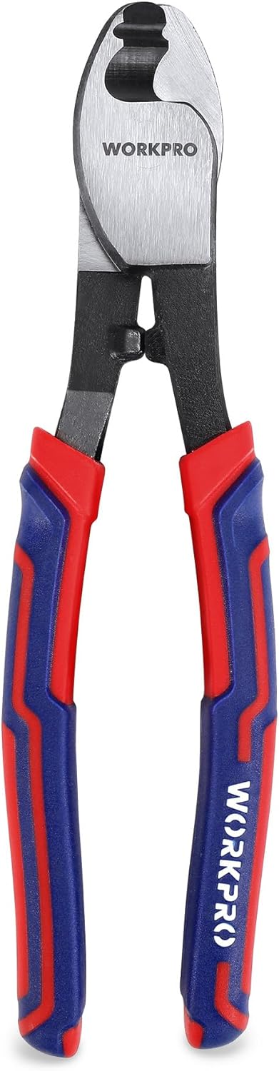 WORKPRO 8Inch / 210mm Cable Wire Cutters, Cr-V Steel Material Pliers, High Hardness Wire Cable Cutting Tools with Anti-Slip Handle, Ideal for Copper Wire Cable Cutting and Stripping, DIY Crafts