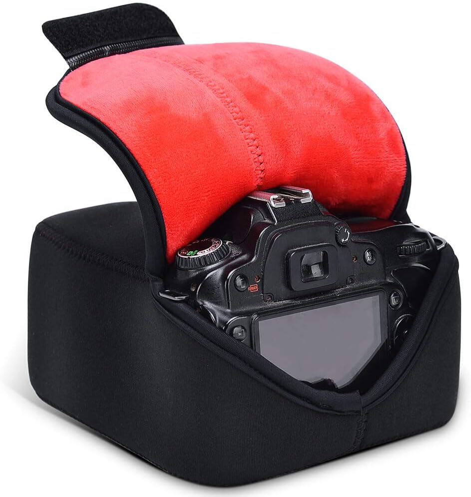 CADeN DSLR SLR Camera Sleeve Case with Neoprene Protection, Compatible for Nikon, Canon, Pentax, Sony and ect...(Medium Black)