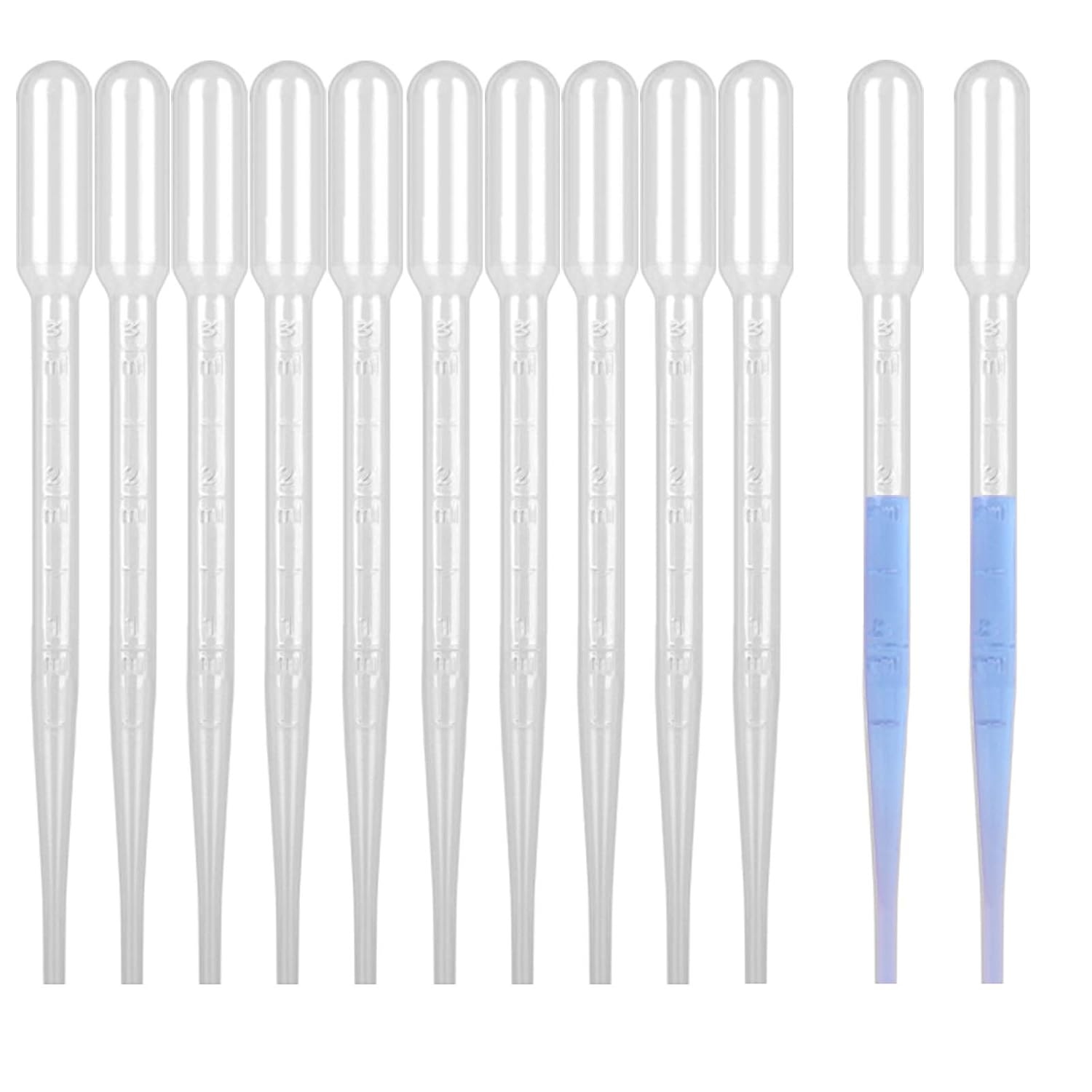 moveland Set of 10 Disposable Plastic Pipettes 3 ml, Premium Grade Graduated Pipettes for Essential Oil Transfer, Makeup Tool, Scientific Grade, Crafting, DIY