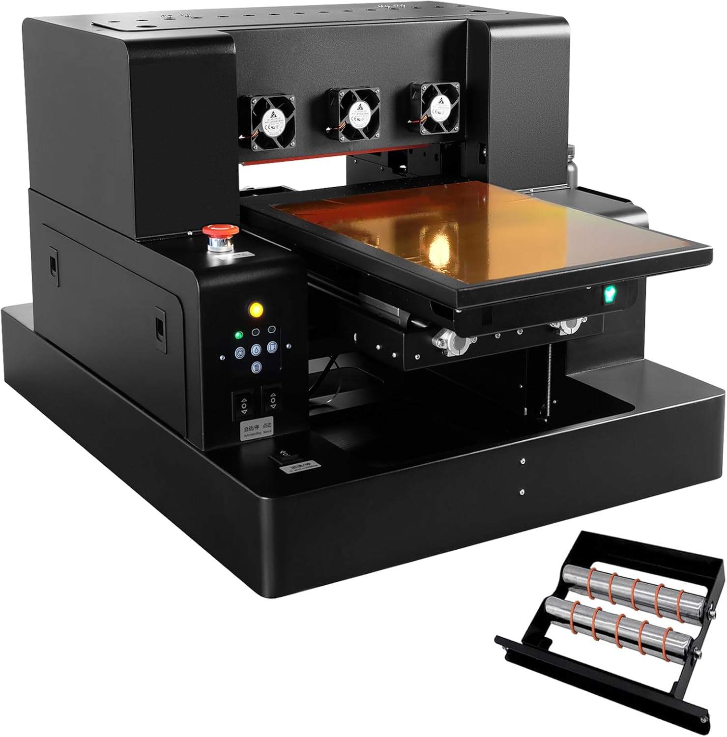 UV Printer, A3 L805 UV DTF Flatbed Printer Machine with Bottle Holder, Higher Resolution 2880 * 1440dpi, for Bottles Acrylic Wood Phone Case Glass Metal Leather