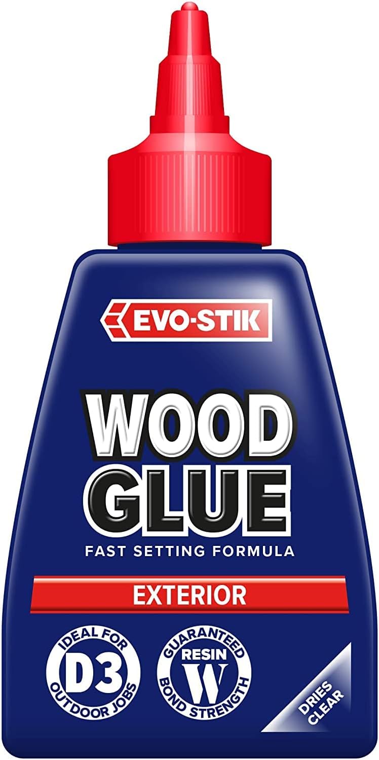 EVO-STIK Exterior Wood Glue - D3, Weatherproof, Extra Strong, Fast Setting, Suitable For All Wood Types, Dries Clear, 125ml
