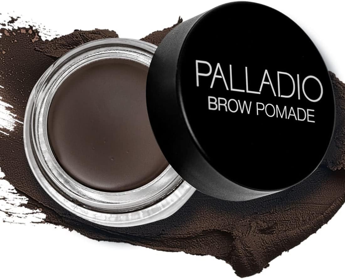 Palladio Brow Pomade Waterproof, 24 Hour Wear, Smudge Proof and Sweat Resistant Formula, Super Creamy Formula Glides on And Helps to Fill in Brows for a Dramatic, Defined, Flawless Look (Dark Brown)
