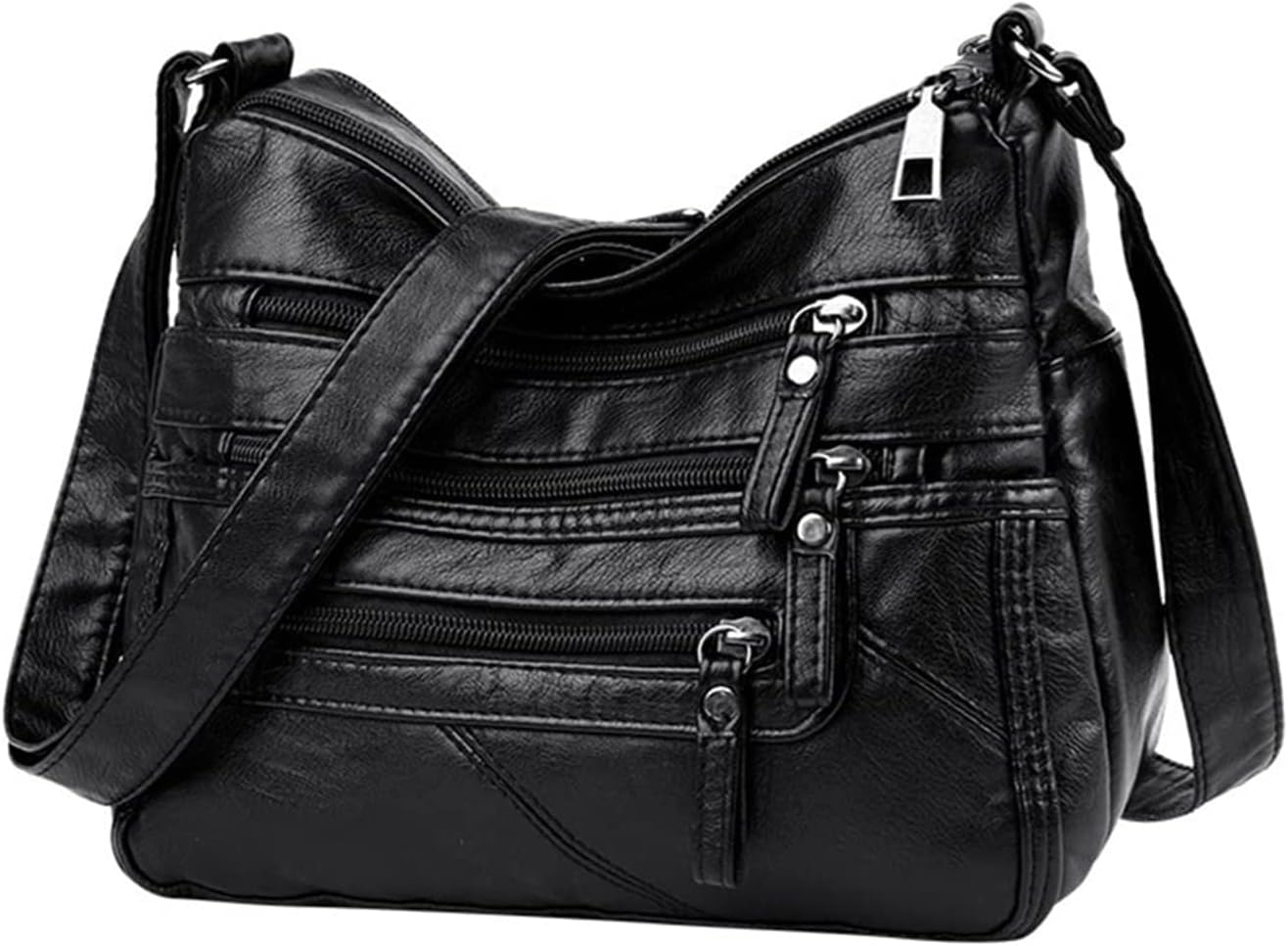 LIN KANG Ladies Shoulder Bags Soft PU Leather Crossbody bag for Women Multi Pockets Lightweight Waterproof Crossbody Handbags for Travel Daily Use