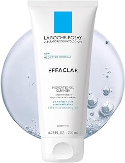 La Roche-Posay Acne Skin Care Set, Toleriane Double Repair Matte Moisturizer 75ml & Effaclar Medicated Gel Cleasner 100ml, Gel Moisturizer with Niacinamide & Acne Cleasner with Salicylic Acid