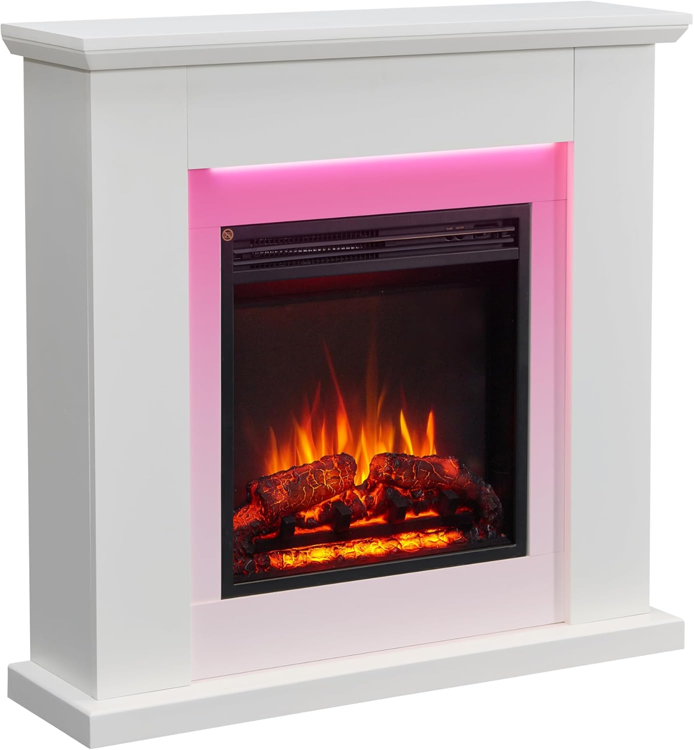 FLAMME Stratford Fireplace with 35" surround with 2kW Fireplace Heater White Multiple Colours Available