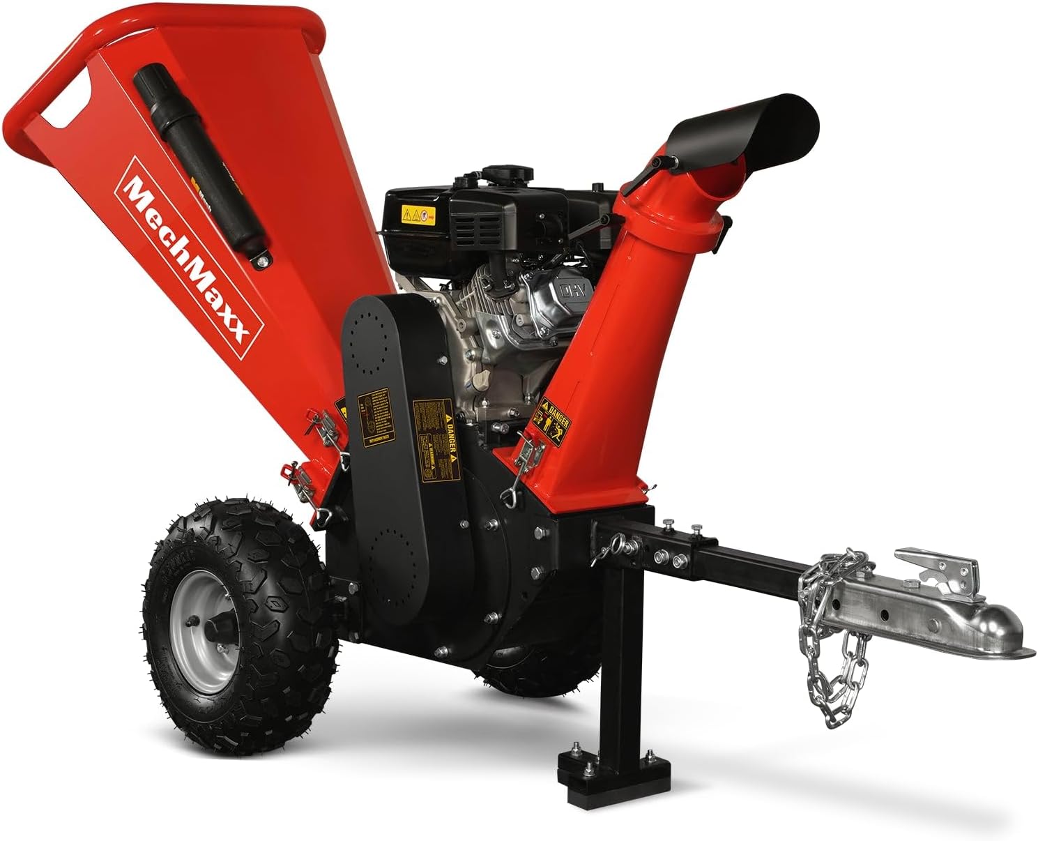 4'' Inch 212CC 7HP Gas Powered Wood Chipper Leaf Branch Shredder Mulcher with Towbar, Emergency Stop Button, Model GS650