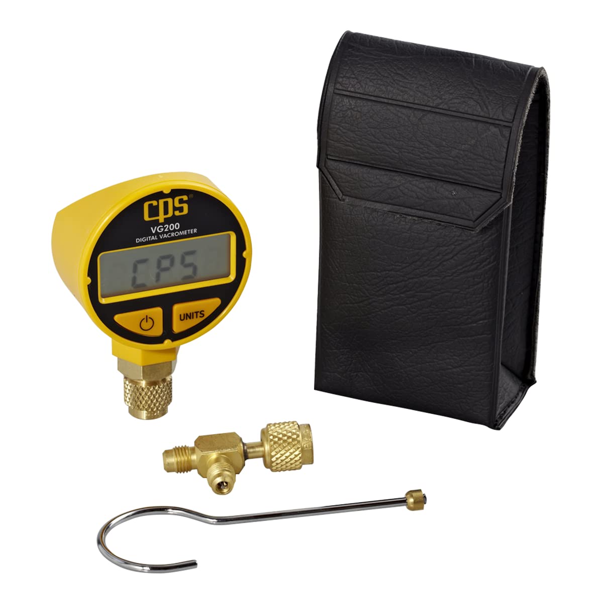 CPS VG200 Digital Vacuum Gauge | NIST Calibration for Accuracy | Withstand 400 Psi Pressure, Easy-to-Read 5-Digit LCD | Perfect for Vacuum Testing in HVAC/R Systems