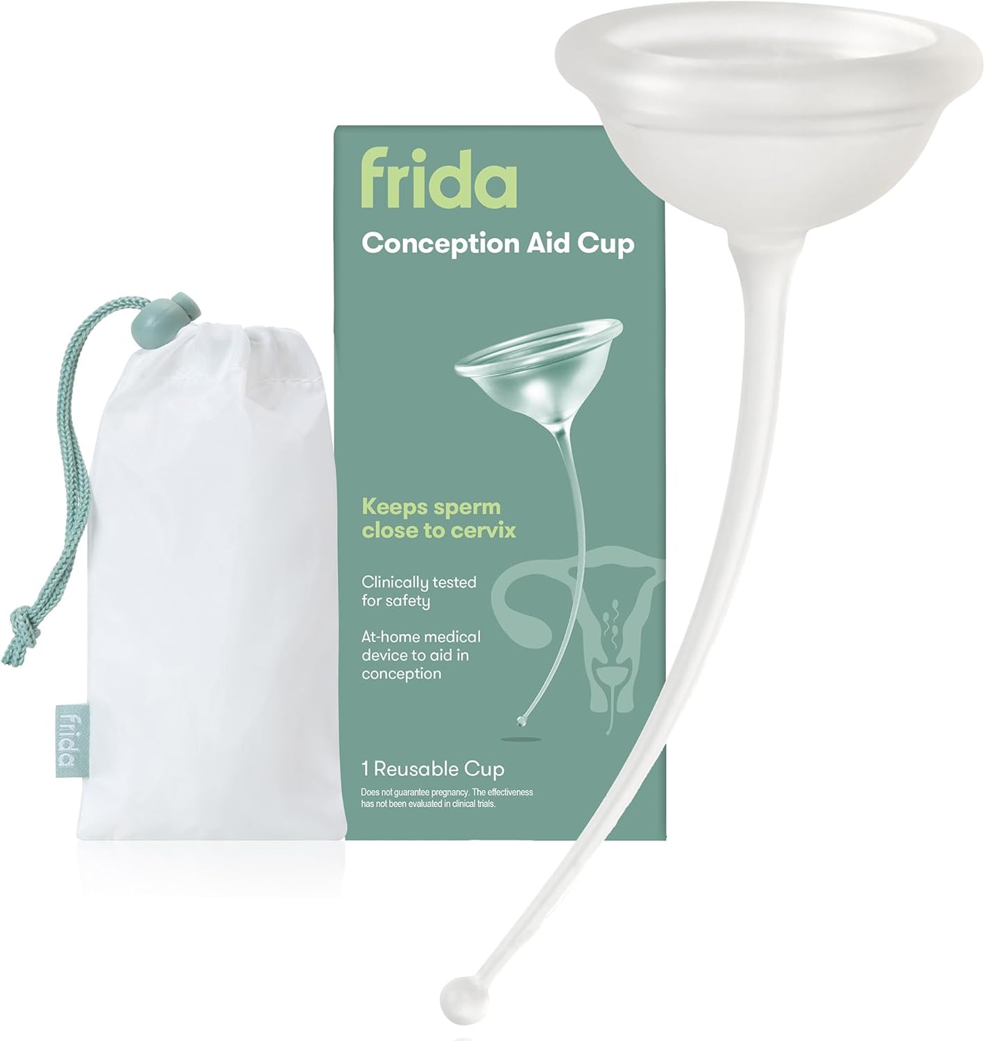 Frida Fertility Conception Aid Cup, Keeps Sperm Close to Cervix, Natural Pregnancy Support for Family Planning, Soft Flexible Silicone, Reusable Conception Cup and Storage Bag