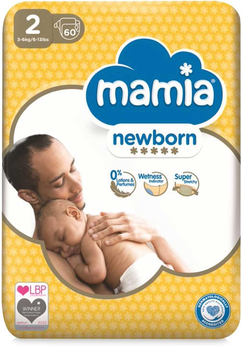 Mamia Size 2 Nappies Newborn 60 Pack