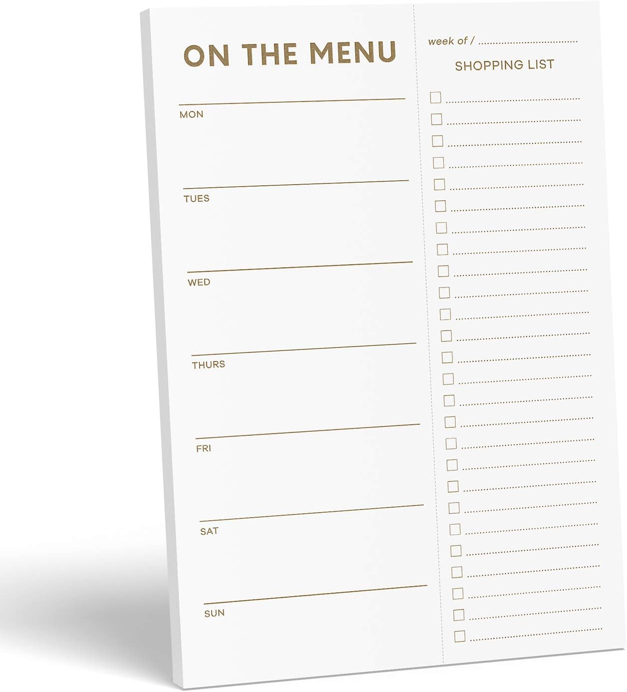 Sweetzer & Orange Gold Meal Planner and Grocery List Magnetic Notepad. 7x10” Meal Planning Pad with Tear Off Shopping List. Plan Weekly Menu Food for Weight Loss or Dinner List for Family!