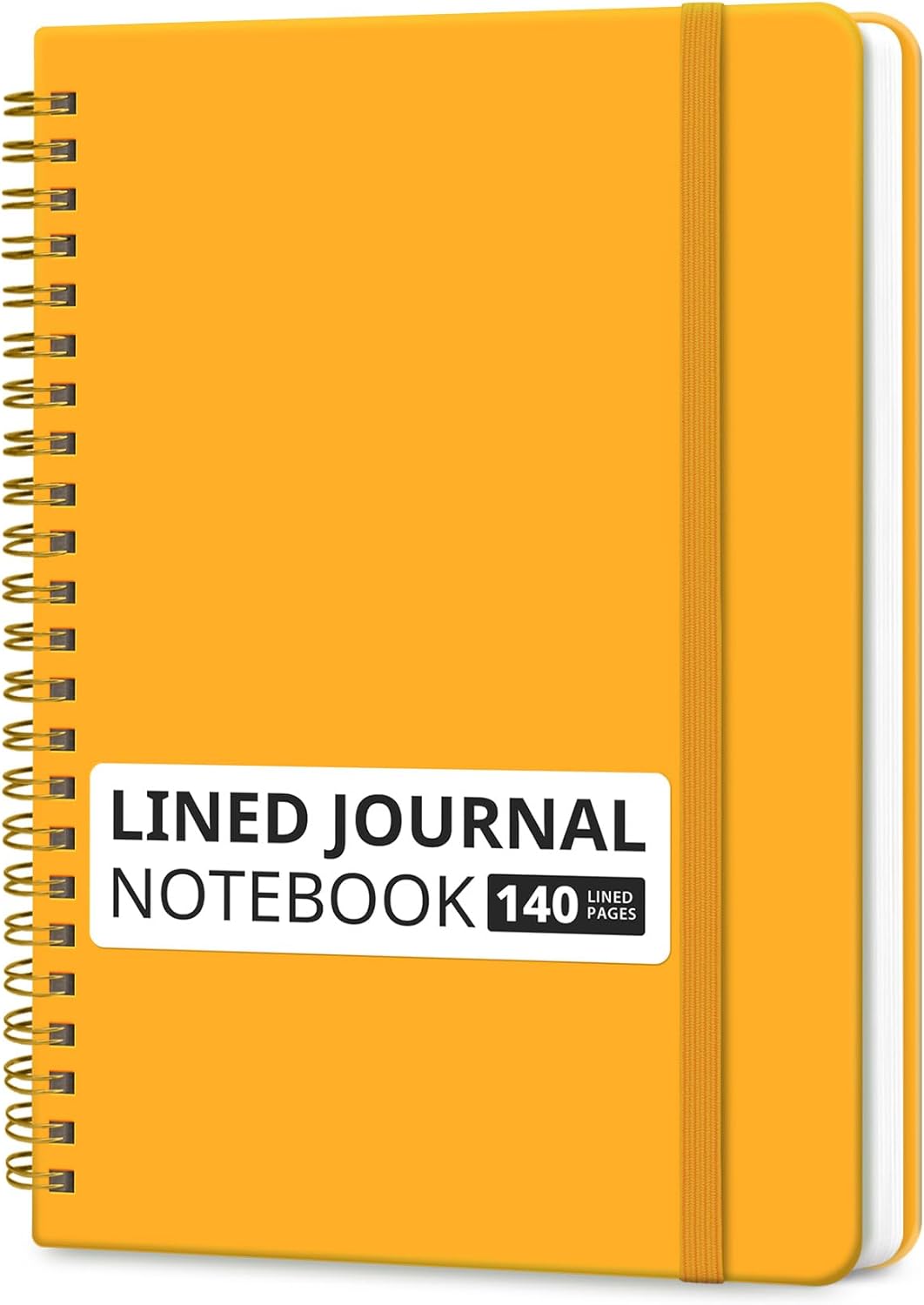 Lined Spiral Journal Notebook for Women & Men, 140 Pages, College Ruled Hardcover Notebook for Work & Note Taking, Journals for Writing, A5(6"x8") - Yellow