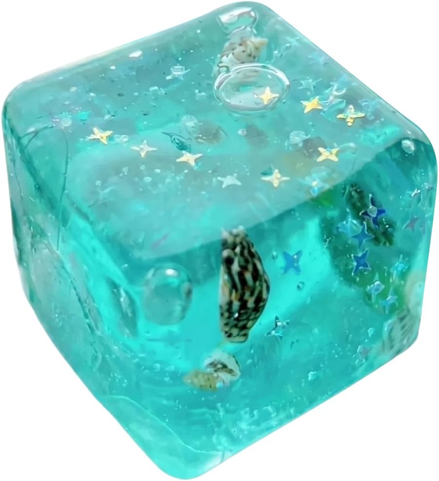 Squishy Nice Cube Squeeze Toys, Stress Cube Fidget Toy for Anxiety Relief, Not Easy to Fall Off Sensory Toys for Age 3+ (blue(3.5cm))
