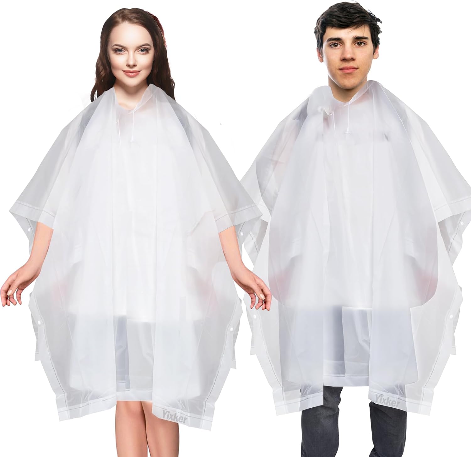 Yixker 2 Pack of Rain Poncho Raincoats for Women&Men,EVA Reusable Portable Waterproof Ponchos with Hoods for Festival,Camping,Hiking Travel,Amusement Parks