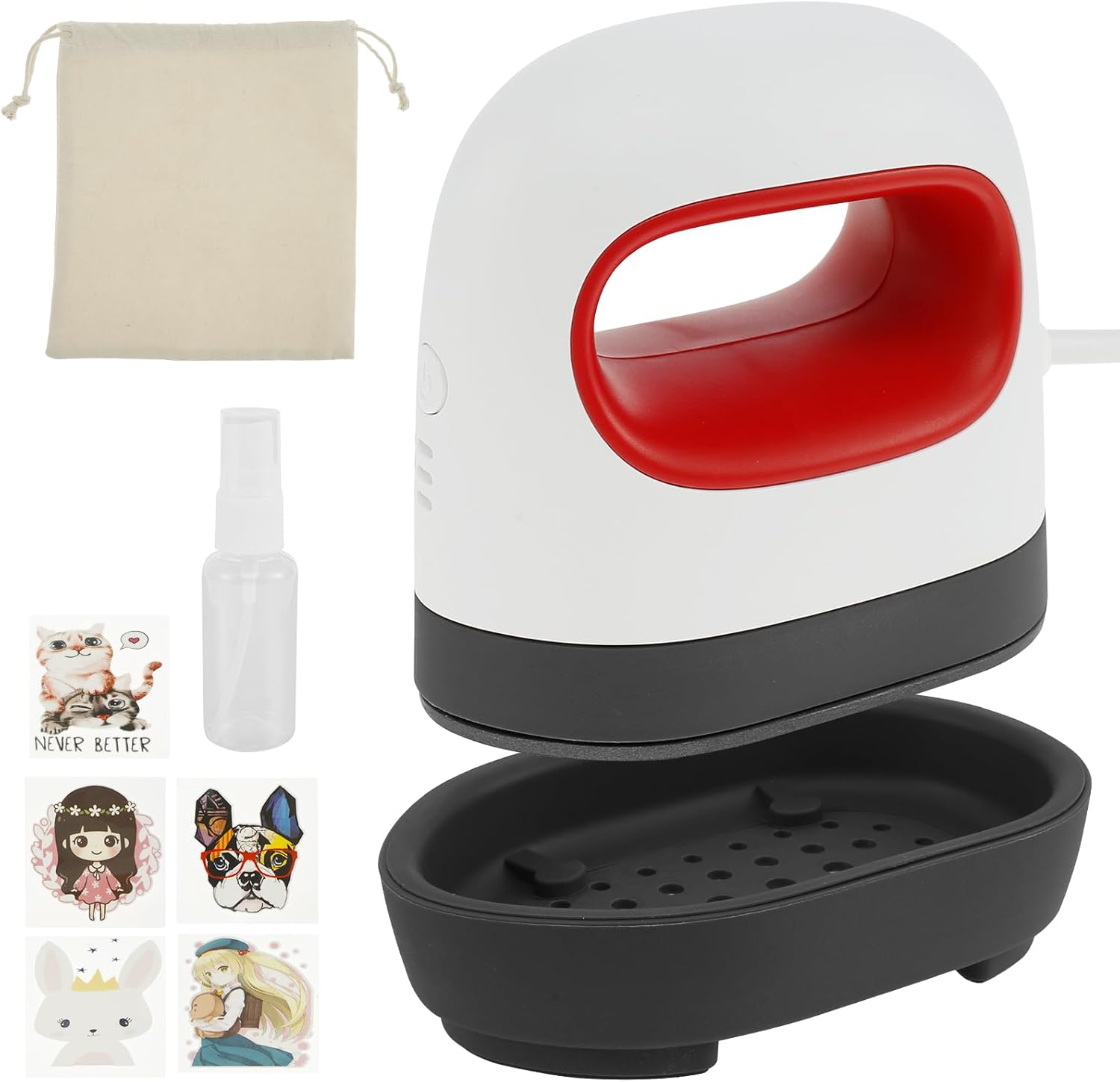 Mini Heat Press Machine 4.17x2.44 Inches Portable Auto Off Function and 3 Different Heat Modes for T Shirts Shoes Bags Hats and Small HTV Vinyl Projects