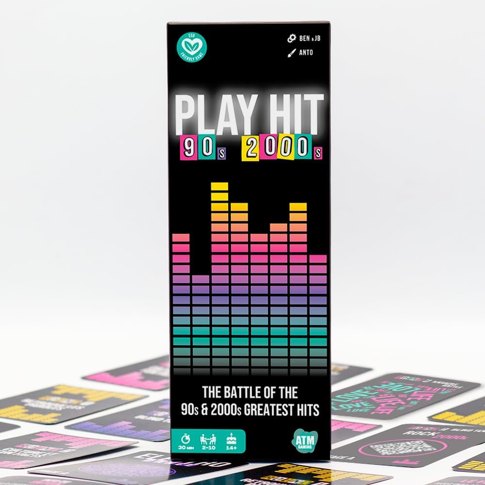 PLAY HIT - 90s & 2000s Music Trivia Board Game for Adults & Teens - Fun Party Game with Karaoke & Blind Test - Card Game for Game Night - Music Quiz - Gift for Music Lovers (UK Edition)