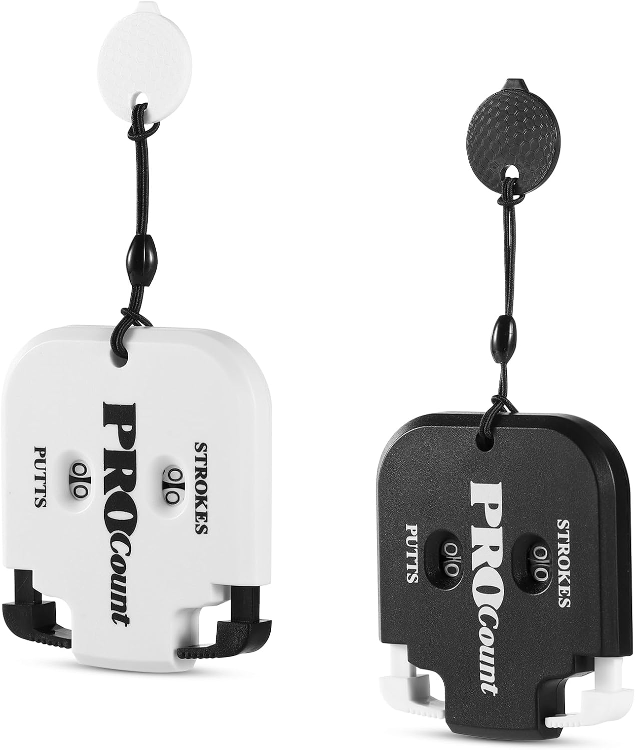 lasuroa 2pcs Golf Stroke Counter, Mini Golf Shot Clicker Counter Portable Golf Score Keeper with Dial Reset Tool Key Chain for Outdoor Sport Scoreboard Games Golf Accessories