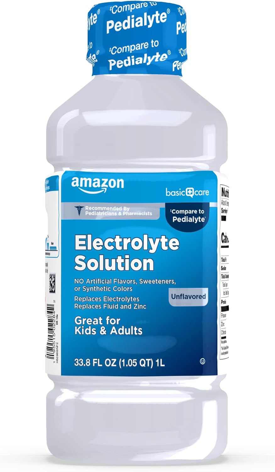 Amazon Basic Care Oral Electrolyte Solution, Unflavored, 33.8 fl oz (Pack of 1)