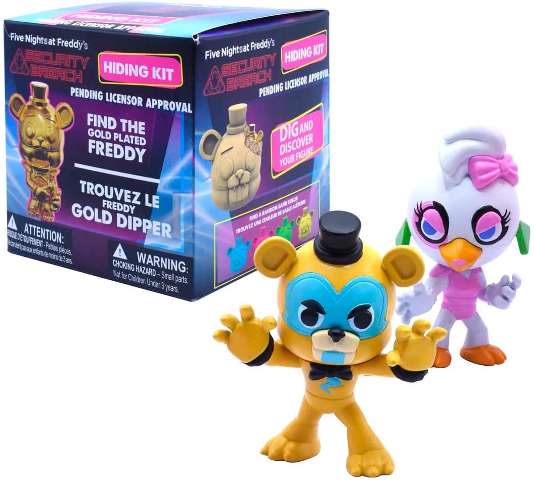 Five Nights at Freddy’s Security Breach Hiding Kit – Dig & Discover Mystery Mini-Figure with Chance for Real Gold-Plated Freddy – Officially Licensed, Series 1 Surprise Kit