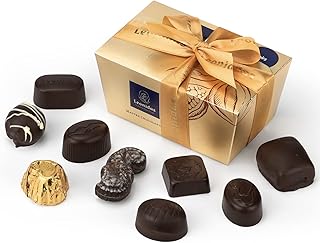 Leonidas Belgian Dark Chocolates Gift Box - 1 lb / 453 g - Birthday Thank You Anniversary Congratulations Gift Basket Gold Ribbon Gourmet Candy Assortment